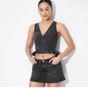 2 for $30 sale: NWT wild fable dark denim stretch zip vest - S